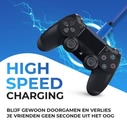 CS Oplaadkabel PS4 Controller – 3M – Nylon – Blauw – Geschikt voor PlayStation 4 — thumbnail 5
