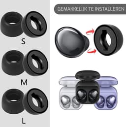 Oordopjes geschikt voor Samsung Galaxy BudsPro - Samsung Galaxy Buds Pro tips - Samsung Galaxy Buds Pro vervanging tips - 5 paar oordopjes voor Samsung Galaxy Buds Pro - Zwart / Medium — thumbnail 4