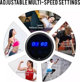 MOHANLAL® XL Massage Acupressuur Compressie Shiatsu Vibratie Klop & Rolmassage LED touchscreen met 6 massagekoppen in luxe koffer | Professioneel hand massage apparaat — thumbnail 4