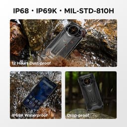DOOGEE S200 PLUS 5G - Robuuste Smartphone - Robuuste Telefoon - 36 GB RAM + 512 GB ROM /2TB TF - Android 15 - 11100 mAh/33W - Dimensity 7300 - 6,72 inch + 120 Hz - Face ID - NFC - Bluetooth 5.4 -1.32" ronde AMOLED display - Zwart — thumbnail 5