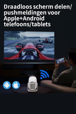 Mini Beamer 4K – YDH-HY300 Projector met WiFi 6 | 94 inch | 500 Lumen | Draagbaar & Compact | Draadloze en Bedrade Verbinding | Geschikt voor Thuisbioscoop & Cadeau — thumbnail 2