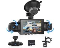 Dashcam voor auto voor en achter – Dual dashcam – Voor- en achtercamera – Autocamera – Full HD dashcam – Dashcam met nachtzicht – Dashcam met bewegingssensor – Groothoeklens – Parkeermodus – Loop recording – Dashcam met SD-kaart