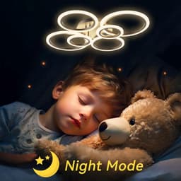 6 Ringen Plafondlamp - Zwart - Smart lamp - Dimbaar Met Afstandsbediening & APP - Moderne Ringen Lamp - Kroonluchter — thumbnail 3