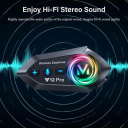 Intercomsysteem voor motorhelm, headset Bluetooth 5.4, motorhelm, paar met dubbele chip voor multitasking audio hoofdtelefoon, 500 m communicatiesysteem, helm, 2 motorrijders, compatibel met alle — thumbnail 3
