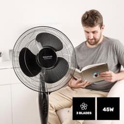 Elegante Statiefventilator met Oscillerend Systeem | 40 cm | 3 Snelheden | Verstelbare Hoogte | Handmatig Kantelbaar | Draaghandvat — thumbnail 4