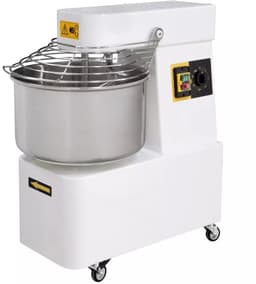 HENDI spiraalmixer - rvs 18/10 en koolstofstaal - vaste kom, 2 snelheden, 48 liter - 480x805x(h)850 mm - zilvergrijs - 128 kg/uur - bakkerij/pizzeria — thumbnail 1