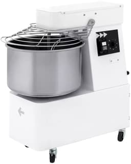 HENDI spiraalmixer met vaste kom 22 liter - rvs kom en gelakte stalen behuizing - 38,5x67x72,5 cm - wit - 2 snelheden, timer - voor deeg in bakkerij en pizzeria — thumbnail 1