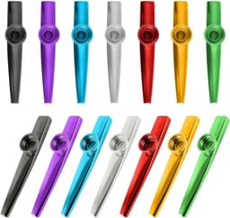 Kazoo - metaal Kazoo - 14 stuks gekleurde Kazoos - Kazoo fluit - muziekinstrument metaal — thumbnail 1