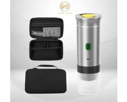 Nova Loom - Draagbaar Espressomachine Pro inclusief Travelbag en houder voor auto, thuis en camping - Multifunctionele 3-in-1 draagbare elektrische reiskoffieapparaat - Capsule, cups en Poeder - licht grijs - draadloos - makkelijk oplaadbaar