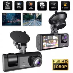Gloovon - Dashcam Voor Auto 3 in 1 - Full HD - Voor en Achter Camera - Met Achteruitrijcamera - Nachtzicht - 170° Groothoeklens - Parkeermodus - G-Sensor - Loop Recording — thumbnail 4