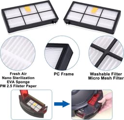 14-delige set - OnderhoudssetAccessoirespakket voor Vervangende onderdelen en accessoiresset voor iRobot Roomba 800 en 900 serie stofzuigers: 860-865-866-870-876-880-886-966-971-976-980-voor robotstofzuiger - roomba onderdelen-Vervangingsonderdelen — thumbnail 3