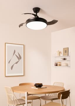CREATE - Plafondventilator 40W stille intrekbare bladen Ø91cm met licht - Zwart - WIFI + Afstandsbediening - WIND CLEAR — thumbnail 4