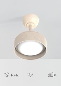 CREATE - Plafondventilator 40W Ø55cm stil met intrekbare bladen met licht - Zand / Linnen zand - WIND CLEAR LAMP — thumbnail 2