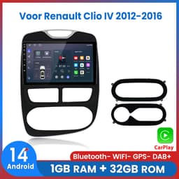 Awesafe Autoradio - Geschikt voor Renault Clio IV 2012-2016 - Apple Carplay & Android Auto (Draadloos) - Android 14.0 - 1+32GB - Touchscreen - GPS Navigatiesysteem - 2012 2013 2014 2015 2016 — thumbnail 1