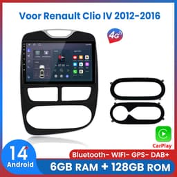 Awesafe Carplay Autoradio Geschikt voor Renault Clio 4 2012-2016 - Android 14 - Draadloos Apple Carplay & Android Auto - 6GB + 128GB - 8-Core processor - Bluetooth & Wifi - GPS Navigatie — thumbnail 1