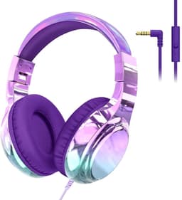 StayPowered Kinderkoptelefoon - Veilig & Comfortabel Luisteren - Volumebegrenzing 85/94 dB - Verstelbaar & Opvouwbaar - Zachte Over-Ear Kussens - Ingebouwde Microfoon - 3.5 mm Aansluiting - Paars/Blauw - Levering Sneller dan Aangegeven! — thumbnail 1
