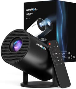 LumeWorks Luna Pro Mini Beamer Editie 2025 - Projector - 4K Support - Geschikt voor IOS en Android - Android 11 - Draagbaar - Thuisbioscoop - Zwart — thumbnail 1