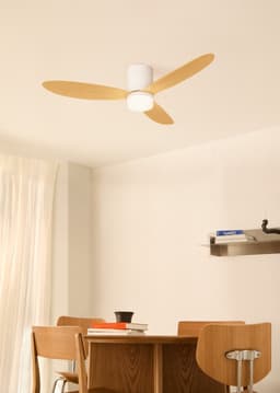 CREATE - 40W stille plafondventilator Ø132 cm - Wit / Licht hout - Met licht - Afstandsbediening - WIND LITE — thumbnail 4