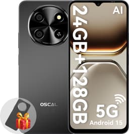 OSCAL TIGER 8 Smartphone - Gemini AI 2.0 - 24GB RAM - 128GB ROM - 6.88 Inch - 5000mAh - Android 15 Smartphone - 5G Dual SIM - GPS - NFC - Zwart — thumbnail 1