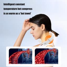 Nekmassager - Spierontspanner - Verwarmd, ergonomisch, draagbaar, spierontspanning voor thuis/op kantoor/op reis (wit) — thumbnail 2