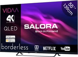 Salora QLED55UV1 - 55 inch QLED Smart TV - 4K Ultra HD - VIDAA - Zwart — thumbnail 3