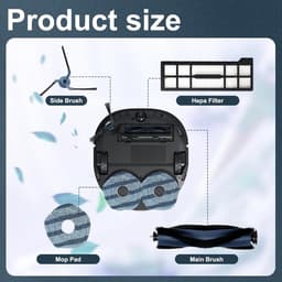11 stuks accessoires geschikt voor Eufy X10 Pro Omni Robotstofzuiger - Stofzuiger onderdeel - 1 Hoofdborstel, 4 Zijborstels, 2 Filters, 2 Stofzakken, 2 Dweilpads — thumbnail 4