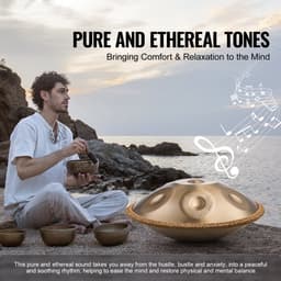 VEVOR Handpan Drum 55cm 9 Noten D Mineur Handtrommelinstrument met Hamer — thumbnail 5