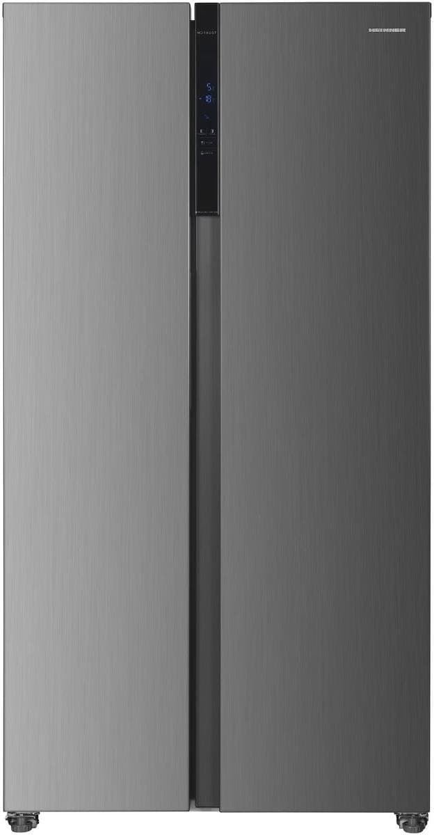 Heinner HSBS-HM532NFINVXD Amerikaanse Side-by-Side Koelkast – 532 L – Inverter No Frost – Smart Eco Functie – LED Touch Display – RVS – 5 Jaar Garantie — afbeelding 1