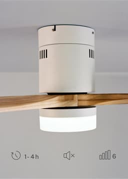 CREATE - Plafondventilator 40W silent 100% hout (Ø132cm) (ruimtes 10m²-25m²) - Wit / Licht hout- Met licht - Afstandsbediening - WIND CALM NATURAL WOOD — thumbnail 2