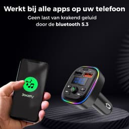Nextora Bluetooth Transmitter - Bluetooth Receiver - Bluetooth Ontvanger - Bluetooth Transmitter Auto - Bluetooth Auto - Bluetooth 5.3 - USB Autolader - Bluetooth Adapter Auto - Zwart — thumbnail 3