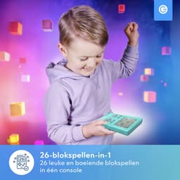 Silvergear Retro Spelcomputer Blokkenspel 26 Spelletjes - Speelgoed Voor in de Auto - Mini Arcade Game Console voor Kinderen - Puzzel Speelgoed - Reisspelletjes Voor Kinderen - Cadeau voor Jongens en Meisjes - Vakantie - 6, 7, 8, 9, 10+ Jaar - Paars — thumbnail 3