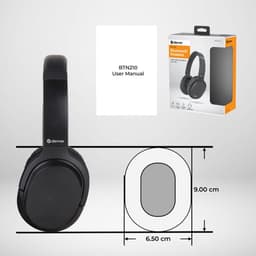 Denver - 2 in 1 - Bluetooth Draadloze & Bedraad Koptelefoon - Inclusief AUX Kabel - Active Noise Canceling - Draadloos of met draad - Handsfree Bellen - Zwart — thumbnail 2