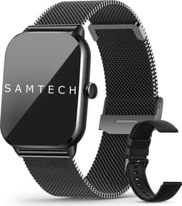 SAMTECH Smartwatch Ultra Thin Pro Serie 5 - Dames & Heren – Sport horloge - Stappenteller, Calorie Teller, Slaap meter, HD – IOS & Android - Zwart — thumbnail 1
