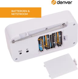 Denver DAB Radio - Noodradio / Noodpakket - Batterijen & Netstroom - Keukenradio - Draagbare Radio - DAB42 - Wit — thumbnail 5