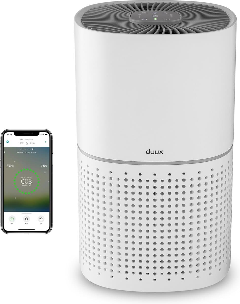 Duux Bright Smart Luchtreiniger - Luchtreiniger met HEPA filter en Ionisator - Air purifier met luchtkwaliteitssensor en indicator — afbeelding 1