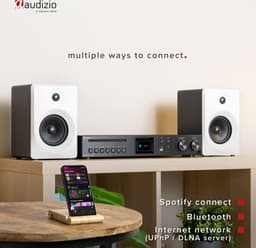 DAB radio met cd speler - Audizio Brescia - Internet radio met wifi, mp3 en 120W versterker - Zwart — thumbnail 5