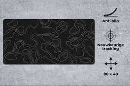 Muismat 80x40 cm - Bureaumat kantoor zwart - Computer en desktop accessoires - Muis en bureau mat onderlegger - Zwarte bureaulegger xl - Mousepad xxl - Kantoorartikelen decoratie - Muismatten office desk anti slip - Kantoormeubelen — thumbnail 5