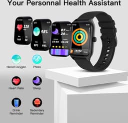 Fairweather Smartwatch Pro – Dames – HD – Stappenteller – Slaapmeter – hartslagmeter – Geschikt voor iOS en Android - Zwart — thumbnail 2