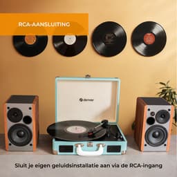 Denver Platenspeler - Ingebouwde Speakers - Incl. PC Software - Auto-stop - Retro - VPL120 - Blauw — thumbnail 5