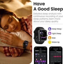 Fairweather Smartwatch Ultra – Heren & Dames – HD – Stappenteller – Slaapmeter – hartslagmeter – Geschikt voor iOS en Android - Zwart — thumbnail 3