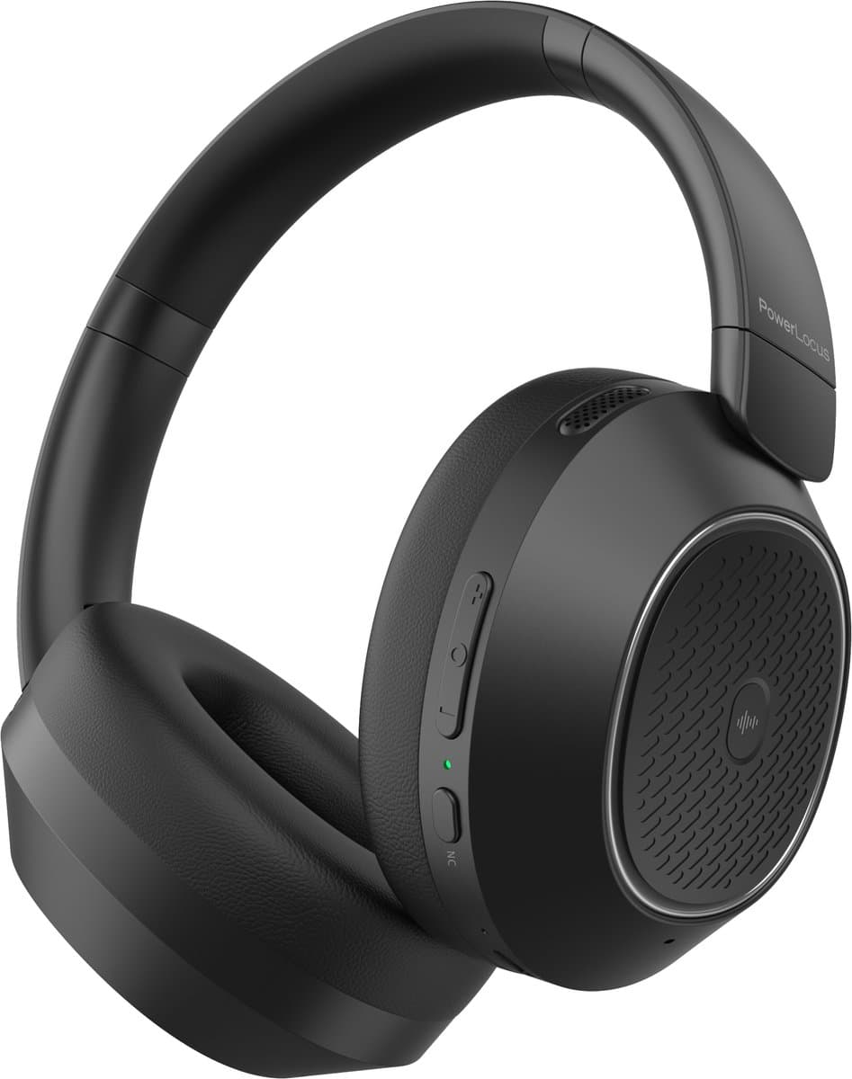 PowerLocus - Universe - Active Noise Cancelling Koptelefoon - Hybric ANC mode - 60+ uur batterijduur - Over-Ear - Microfoon - Koptelefoons - Deep Bass Modi - Zwart — afbeelding 1