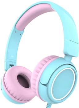 StayPowered Koptelefoon - Veilig & Comfortabel voor Kinderen - 85dB Geluidslimiet - Zacht Memory-Schuim - Ergonomisch Ontwerp - Opvouwbaar & Duurzaam - Verstrengelvrij Kabel - Universele Compatibiliteit - Blauw/Roze - Levering Sneller dan Aangegeven! — thumbnail 1