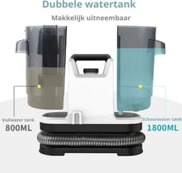 Exitosas Tapijtreiniger stofzuiger - huisdieren stofzuiger - 500 watt - dubbele watertank - geluidsniveau is ≤81dB — thumbnail 4