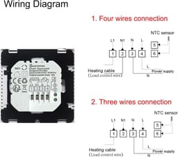 WiFi Smart thermostaat voor elektrische vloerverwarming - 16A - programmeerbaar - Compatibel met Alexa - Tuya Spraak en APP bediening - WLAN — thumbnail 2