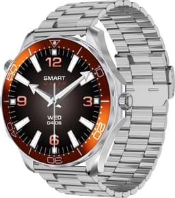 Pro Care Excellent Quality® Smartwatch 1.52 inch Dames Heren - Smartwatches - Bellen - AI Talk - O2 - Bloeddrukmeter - Hartslag - Wireless Laden - Message - Multisport - Slaapmeter - Alu Zilveren Case - RVS Zilveren Band - Gratis TPU Band Oranje — thumbnail 2
