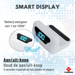 Turqero oplaadbare batterij geschikt voor PS5 controller - PS5 oplaadstation - Playstation 5 accessoires - draadloos - 1800 mAh accu - met smart indicator — thumbnail 4