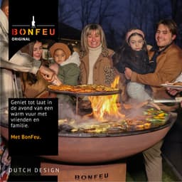 BonFeu BonBiza BBQ XL Corten – Grote BBQ met Plancha en Vuurschaal voor Buiten Koken - Gemaakt van Cortenstaal - 98x98x100 cm — thumbnail 2