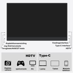 Draagbare LCD-Monitor - Draagbare Monitor Met Touchscreen - Ultradunne 15.6Inch 1920*1080P IPS Monitor - Full HD - Met Standaard - HDMI Portable Gaming Monitor - Zakelijke Draagbare Mini Laptop - Zwart — thumbnail 5
