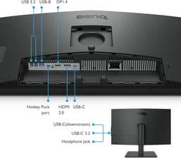 BenQ Creative Pro PD2706U 4K Monitor - Ultra HD Beeldscherm - IPS Designer Monitor - VESA - Verstelbaar - Zwart - 27 inch — thumbnail 4