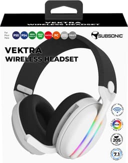 Subsonic Vektra LED Gaming Headset – draadloos tot 40 u batterijduur – RGB‑verlichting & 7.1 surround, voor PS5/Xbox/Switch — thumbnail 2